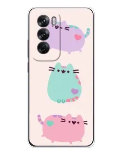 Чехол для OPPO Reno 12 с картинкой «Pusheen трио»