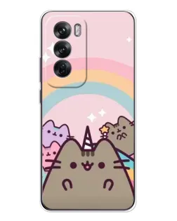 Чехол для OPPO Reno 12 с картинкой «Единорог Pusheen»