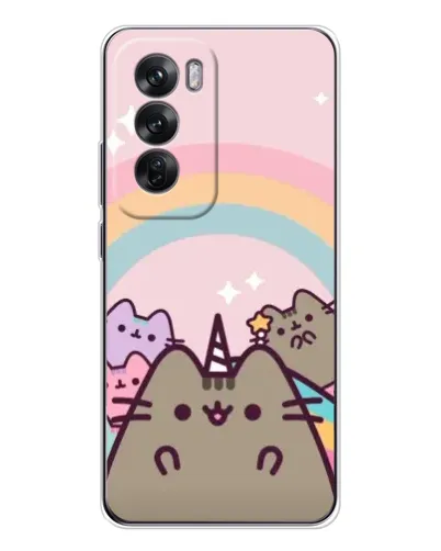 Чехол для OPPO Reno 12 с картинкой «Единорог Pusheen»