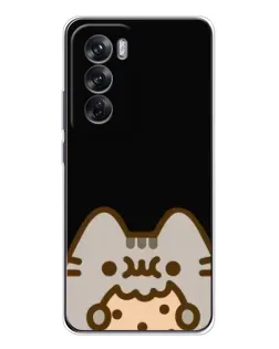 Чехол для OPPO Reno 12 с картинкой «Пушин на черном»
