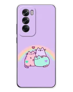 Чехол для OPPO Reno 12 с картинкой «Радужные Пушины»