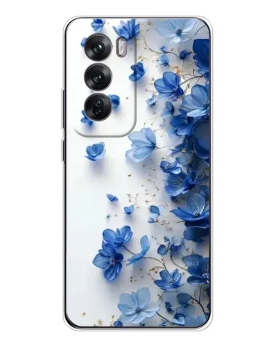 Чехол для OPPO Reno 12 с картинкой «Голубой цветочный каскад»