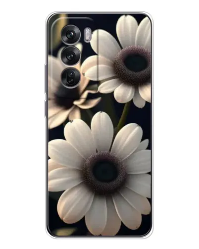 Чехол для OPPO Reno 12 с картинкой «Белые маргаритки макро»
