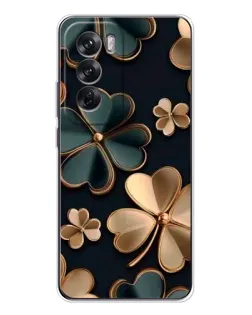 Чехол для OPPO Reno 12 с картинкой «Клевер в золоте»