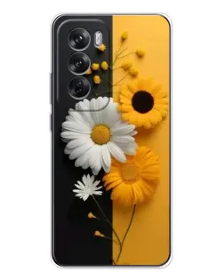 Чехол для OPPO Reno 12 с картинкой «Подсолнух и ромашка»