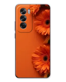 Чехол для OPPO Reno 12 с картинкой «Оранжевые герберы»