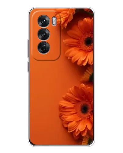 Чехол для OPPO Reno 12 с картинкой «Оранжевые герберы»
