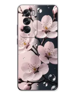 Чехол для OPPO Reno 12 с картинкой «Нежная сакура и капли»