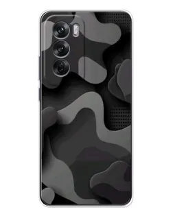 Чехол для OPPO Reno 12 с картинкой «Темный абстрактный камуфляж»