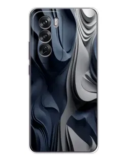 Чехол для OPPO Reno 12 с картинкой «Объемные синие складки»