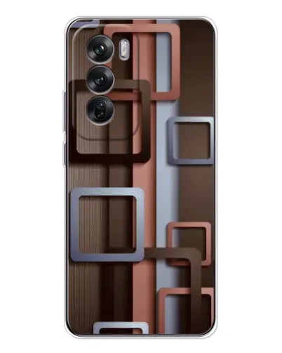 Чехол для OPPO Reno 12 с картинкой «Коричневые объемные квадраты» Чехол для OPPO Reno 12 с картинкой «Коричневые объемные квадраты»
