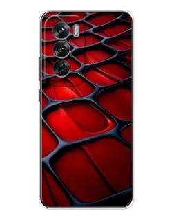 Чехол для OPPO Reno 12 с картинкой «Красная глянцевая сетка»