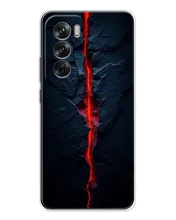 Чехол для OPPO Reno 12 с картинкой «Kрасная лавовая трещина»