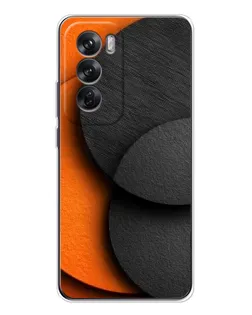 Чехол для OPPO Reno 12 с картинкой «Геометрия оранжевых кругов»