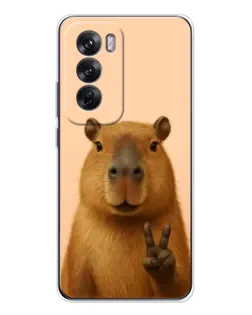 Чехол для OPPO Reno 12 с картинкой «Капибара виктория»