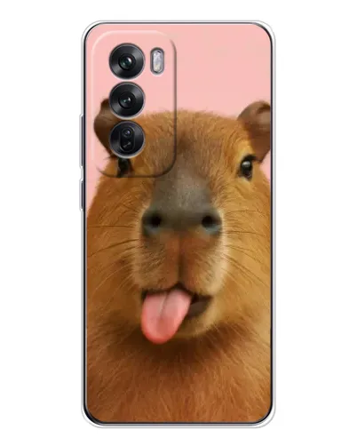 Чехол для OPPO Reno 12 с картинкой «Капибара с языком» Чехол для OPPO Reno 12 с картинкой «Капибара с языком»