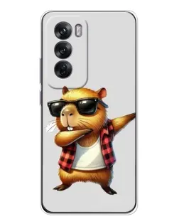 Чехол для OPPO Reno 12 с картинкой «Капибара рэпер даб»