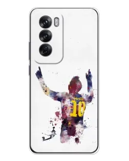 Чехол для OPPO Reno 12 с картинкой «Акварельный Месси Барселона»