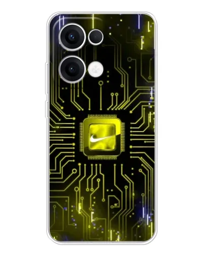 Чехол для OPPO Reno 13 5G с картинкой «Nike — золотая искра» Чехол для OPPO Reno 13 5G с картинкой «Nike — золотая искра»