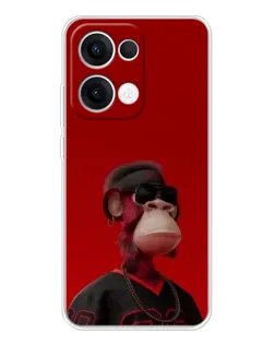 Чехол для OPPO Reno 13 5G с картинкой «Bored Ape в красном»