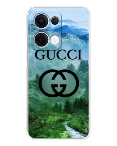 Чехол для OPPO Reno 13 5G с картинкой «Gucci — горный пейзаж»