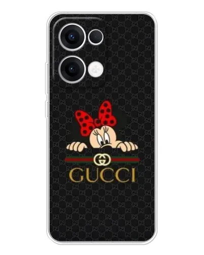 Чехол для OPPO Reno 13 5G с картинкой «Минни Маус Gucci — черный»