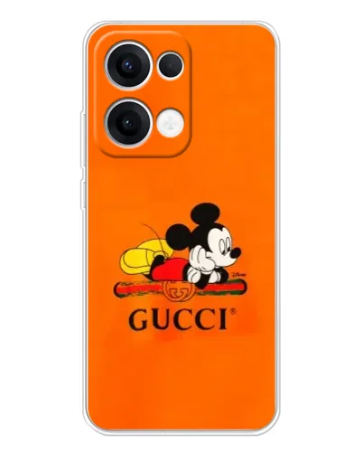 Чехол для OPPO Reno 13 5G с картинкой «Микки Маус Gucci — оранж» Чехол для OPPO Reno 13 5G с картинкой «Микки Маус Gucci — оранж»
