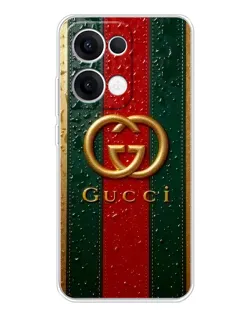 Чехол для OPPO Reno 13 5G с картинкой «Gucci — фирменная полоса и золото» Чехол для OPPO Reno 13 5G с картинкой «Gucci — фирменная полоса и золото»