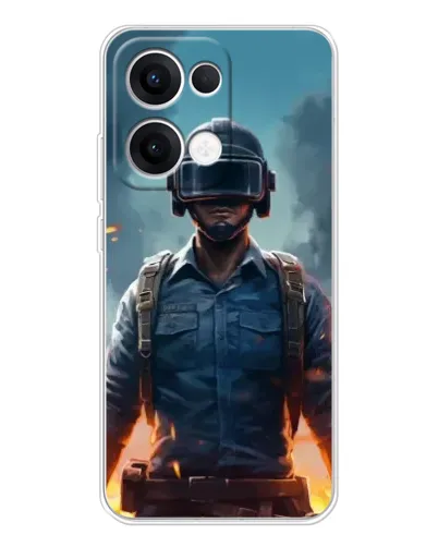 Чехол для OPPO Reno 13 5G с картинкой «PUBG — реалистичный герой»