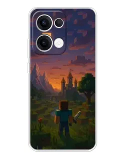Чехол для OPPO Reno 13 5G с картинкой «Стив у башни» Чехол для OPPO Reno 13 5G с картинкой «Стив у башни»