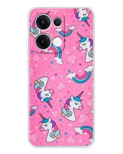 Чехол для OPPO Reno 13 5G с картинкой «Unicorn паттерн розовый» Чехол для OPPO Reno 13 5G с картинкой «Unicorn паттерн розовый»