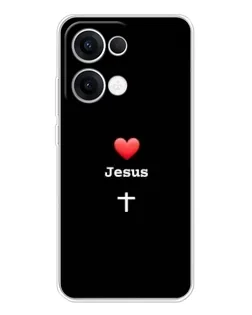 Чохол для OPPO Reno 13 5G з картинкою «Серце - Jesus» Чохол для OPPO Reno 13 5G з картинкою «Серце - Jesus»