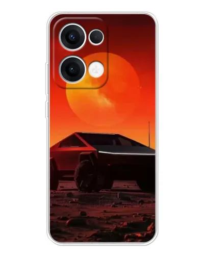 Чехол для OPPO Reno 13 5G с картинкой «Cybertruck на Марсе»