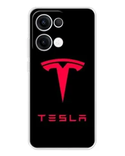 Чехол для OPPO Reno 13 5G с картинкой «Tesla Red Logo»