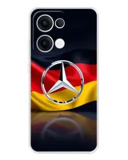 Чехол для OPPO Reno 13 5G с картинкой «Mercedes — флаг Германии»