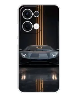 Чехол для OPPO Reno 13 5G с картинкой «Lamborghini золотые линии»