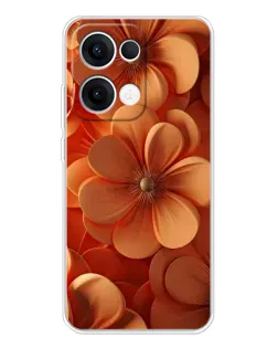 Чехол для OPPO Reno 13 5G с картинкой «Оранжевый макро цветок»