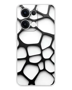 Чехол для OPPO Reno 13 5G с картинкой «Белая объемная сетка»