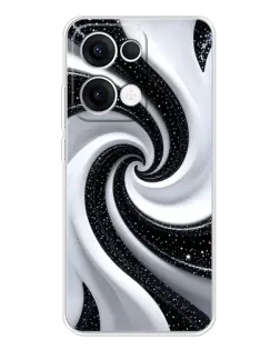 Чехол для OPPO Reno 13 5G с картинкой «Черно-белая спираль»