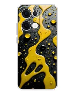 Чехол для OPPO Reno 13 5G с картинкой «Жидкое желтое золото»