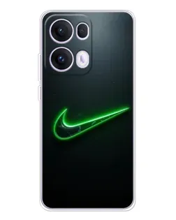 Чехол для OPPO Reno 13 Pro 5G с картинкой «Неоновый контур Nike»