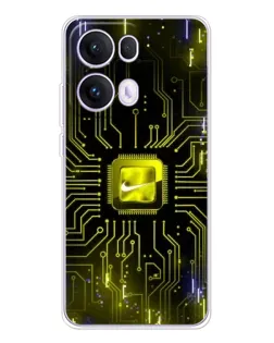 Чехол для OPPO Reno 13 Pro 5G с картинкой «Nike — золотая искра»