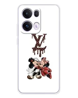 Чехол для OPPO Reno 13 Pro 5G с картинкой «LV и Микки Маус»