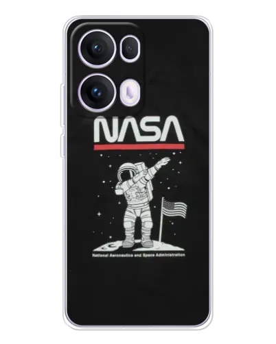 Чехол для OPPO Reno 13 Pro 5G с картинкой «NASA — шагаем по Луне»