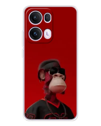 Чехол для OPPO Reno 13 Pro 5G с картинкой «Bored Ape в красном»