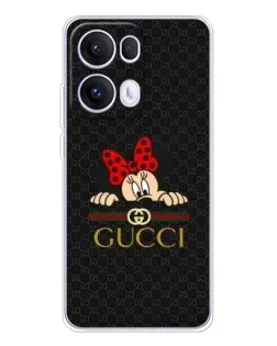 Чехол для OPPO Reno 13 Pro 5G с картинкой «Минни Маус Gucci — черный»