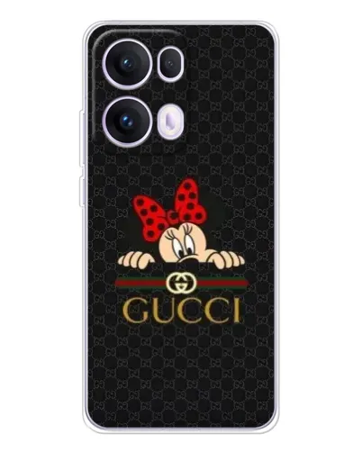 Чехол для OPPO Reno 13 Pro 5G с картинкой «Минни Маус Gucci — черный»