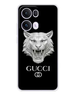 Чехол для OPPO Reno 13 Pro 5G с картинкой «Gucci — серебряный лев»