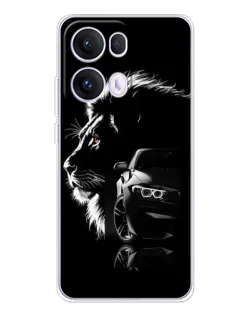 Чехол для OPPO Reno 13 Pro 5G с картинкой «BMW и лев» Чехол для OPPO Reno 13 Pro 5G с картинкой «BMW и лев»