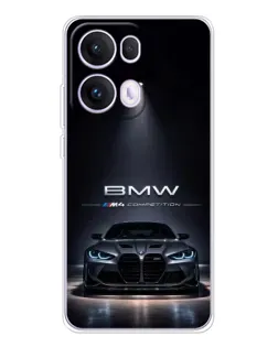 Чехол для OPPO Reno 13 Pro 5G с картинкой «BMW сквозь ночной город» Чехол для OPPO Reno 13 Pro 5G с картинкой «BMW сквозь ночной город»